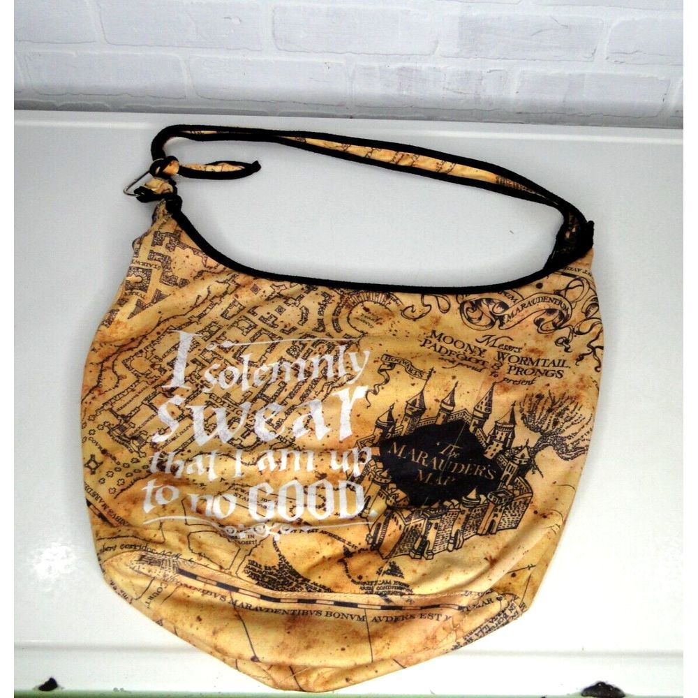 Harry Potter Marauder's Map Hobo Style Bag I Solemnly Swear That I Am Up To No G